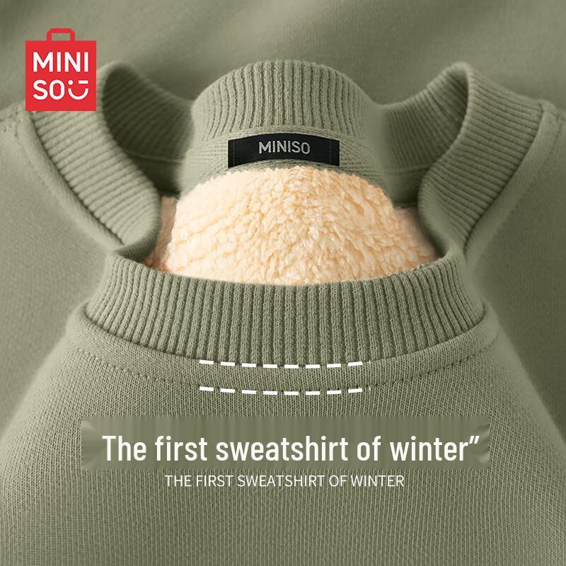 

Miniso Men s Plush Lined Winter Pullover Sweatshirt L