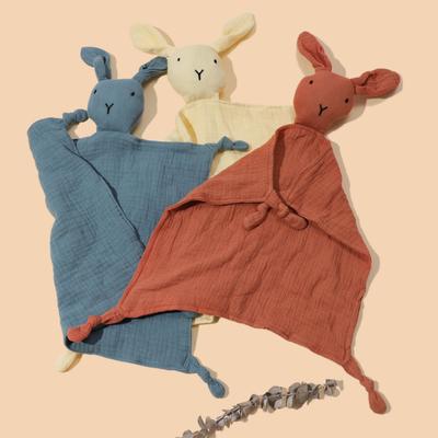 Häschen-Kuscheldecke für Jungen und Mädchen, Bio-Baumwoll-Musselin-Sicherheitsdecke für Babys, Weiches, atmungsaktives Lovie-Beruhigungstuch
