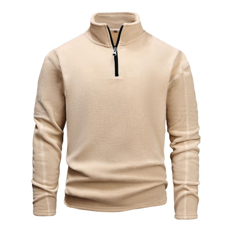 Men S Half Zip Stand Collar Long Sleeve Sweatshirt Autumn Winter Casual