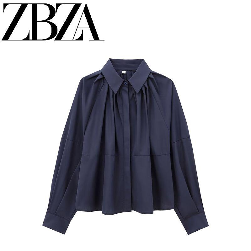 Jnleaog Autumn New Women's Clothing Fashion French Style Design Pleated Decorative Poplin Shirt 5099901