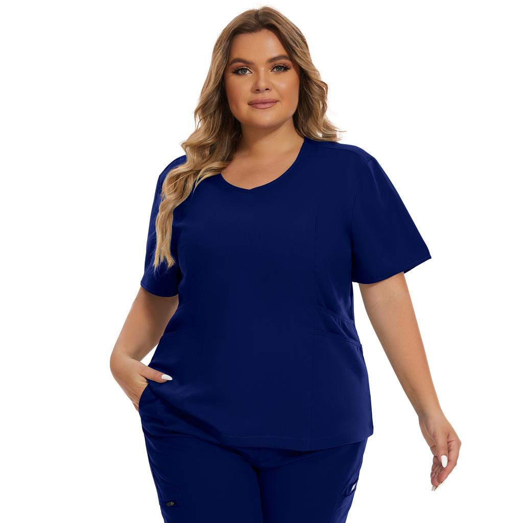 Plus Size Women's Uniform for Doctors and Nurses In A Solid Color Top and Pants