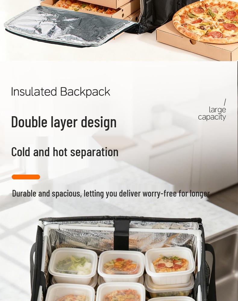 Large Insulated Waterproof Backpack for Pizza Delivery