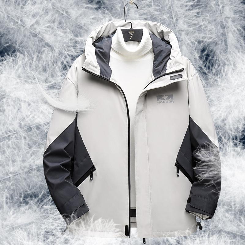 2025 Dunjakke Herre Hvit Andedun Hette Utendørs Fritid Par Arbeidsklær Fortykket Varm Løs Allsidig Jakke