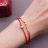 Zodiac Golden Bead Red String Bracelet: Classic, Versatile, Personalized Design for Women - New Year Style