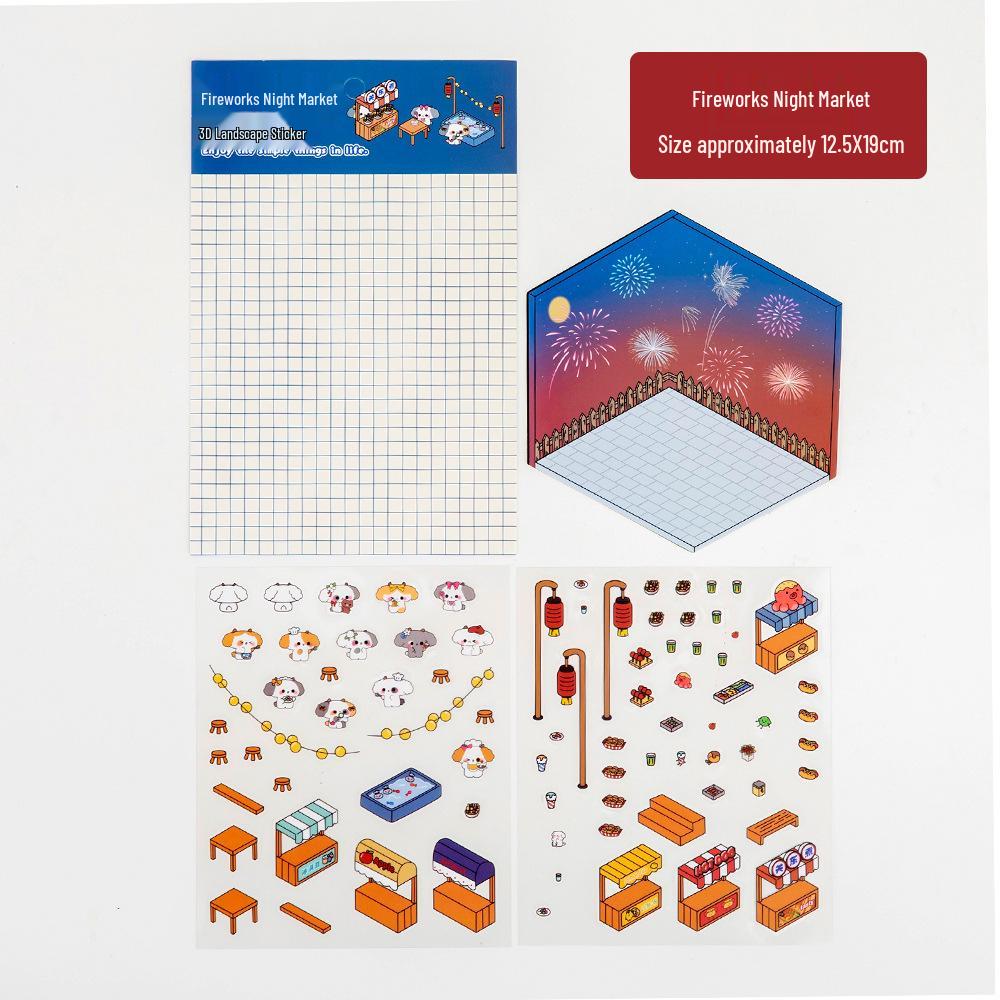 

Корейские 3D мультяшные наклейки-пейзажи: Визуальные подарки для снятия стресса в коттедже