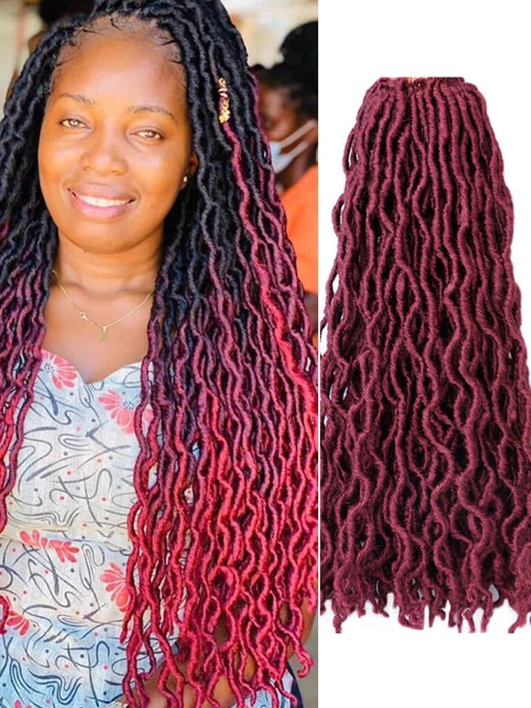 Kelebek Locs Tığ Örgüsü Saç 14 İnç Önceden Döngülenmiş Yıpranmış Locs Tığ Örgüleri