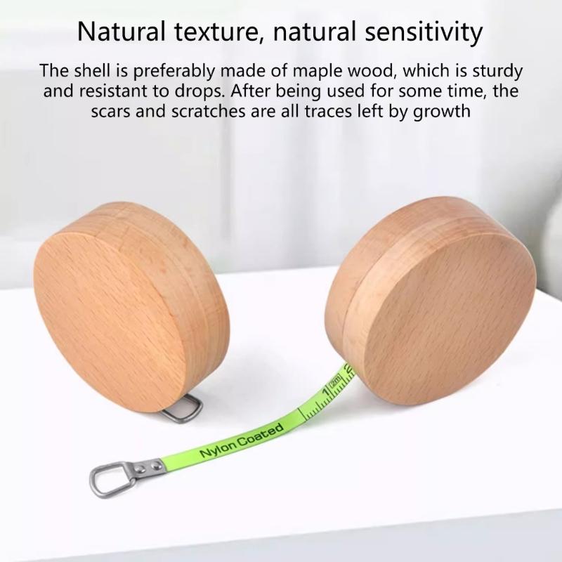 Wood Case Measuring Tape 2m Easy To Carry Measuring Tape for Daily Household and Professional Applications