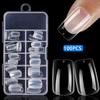100Pcs/Box Nails No Polishing Press On False Nails Polishing-Free Nail Patch High Transparent Soft Gel Nail Tips For Extension