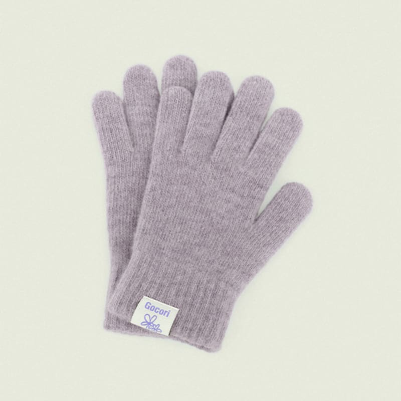 GOCORI SHORT KNIT GLOVES - PURPLE SAGE Knit Gloves Wool Gloves