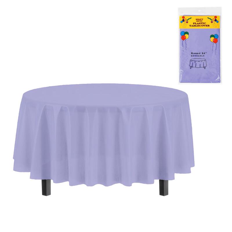 LanTuan Disposable Solid Round Plastic Tablecloth