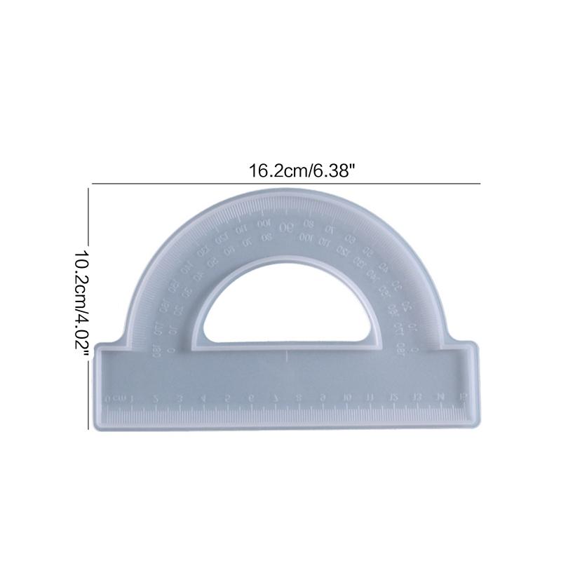 4 Types Ruler Resin Mold Handmade Stationery Straightedge Protractor Triangular Rule Epoxy Silicone Mould DIY Craft