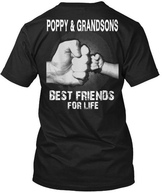 

Poppy And Grandsons - and Best Friends For T-Shirt Made in the USA Size S to 5XL 4XL
