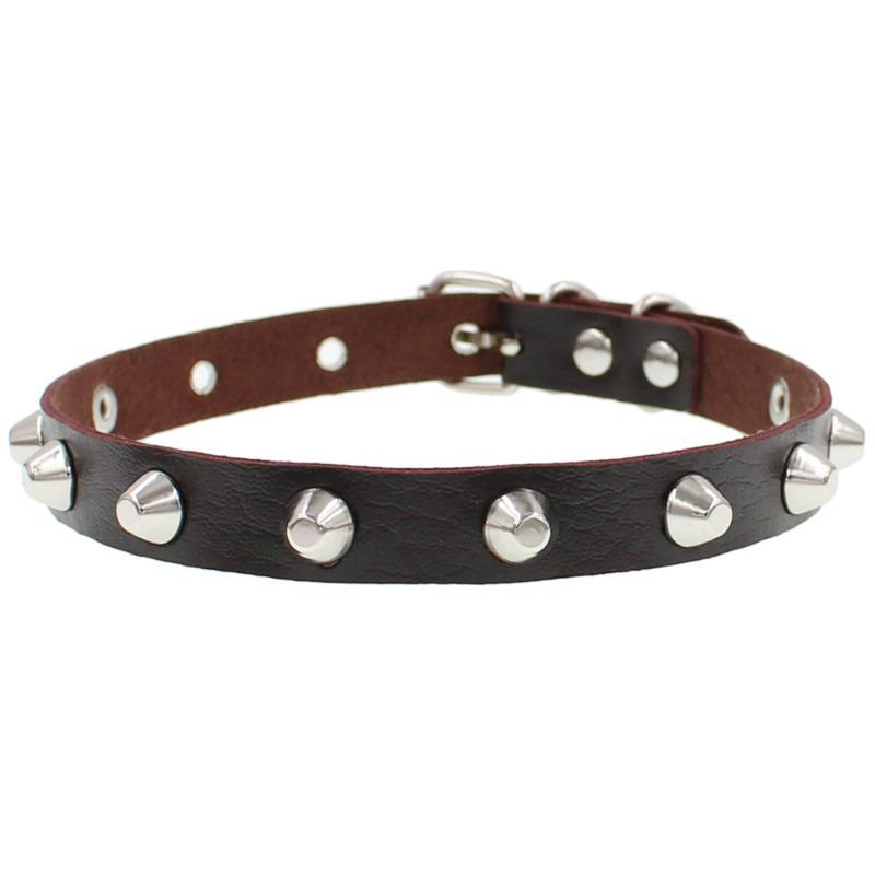 Eco-friendly PU Leather Multi-rivet Punk Metal Rock Harajuku Collar Couple Necklace Collarbone Chain Bracelet
