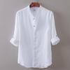 Premium Men's Loose Cotton And Linen Shirts With V-neck For Ultimate Comfort