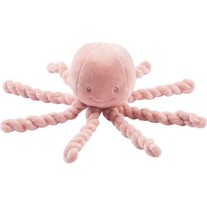 NATTOU Doudou Pieuvre Lapidou - 23 cm - 100% polyester - Rose