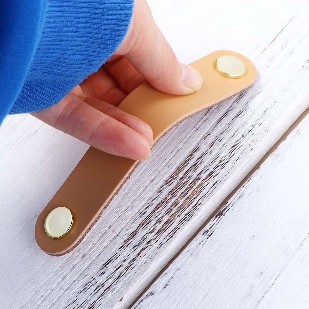 Artificial Leather Modern Style Kitchen Wardrobe Cabinet Hardware Soft Door Pulls Drawer Handle Furniture Knobs Leather Handle