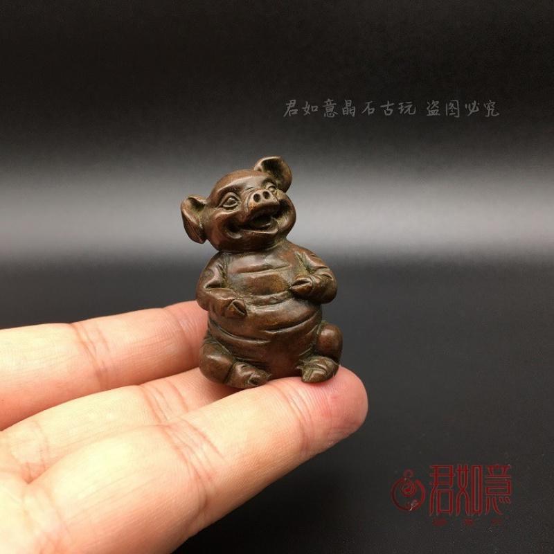 Solid Zodiac Pig Copper Cute Piggy Ornament Four Little Pigs Creative Incense Holder Tea Pet