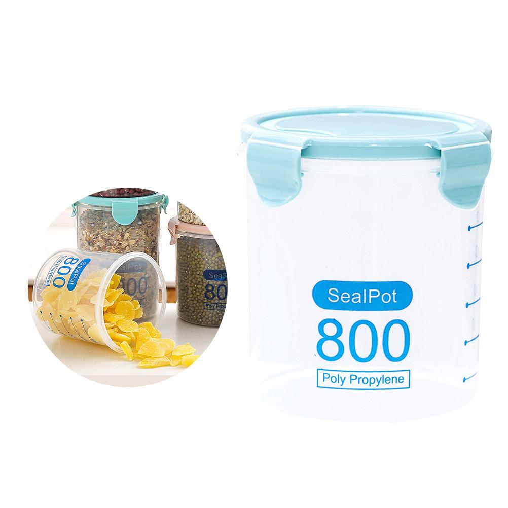 800Ml Food Storage Containers Airtight Leakproof Dry Food Container For Cereal Flour Sugar Rice Snacks Green Plastic Storage