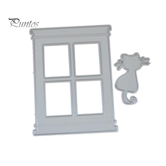 

Вырубной штамп многоразовый углеродистая сталь окно кошки шаблон трафарет форма для скрапбукинга