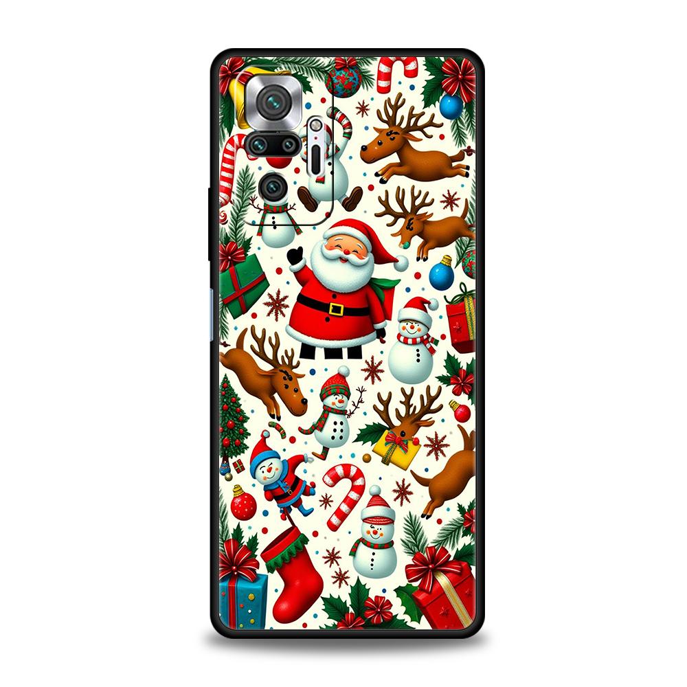 Merry Christmas Phone Case Cover for Redmi 14C 10C 9 Note 14 13 12 10 11 Pro Plus K40 K50 Pro Plus 5G Soft TPU Shell Fundas Bags