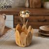 Handcrafted Wooden Candle Holder Glass Holder, Rustic Driftwood Ornament, Farmhouse Natural Wood Tabletop Decor for Living Room Bedroom Office