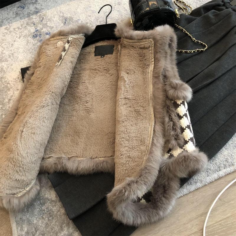 Qiandongge Vest Women's Autumn and Winter New Velvet Warm Loose Imitation Mink Fur Coat