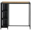 Bar Table with Shelf Black 120 X 60 X 110 Cm PE Rattan