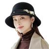 Women's Retro Wool Sun Hat Fisherman Cap European Round Top Hat