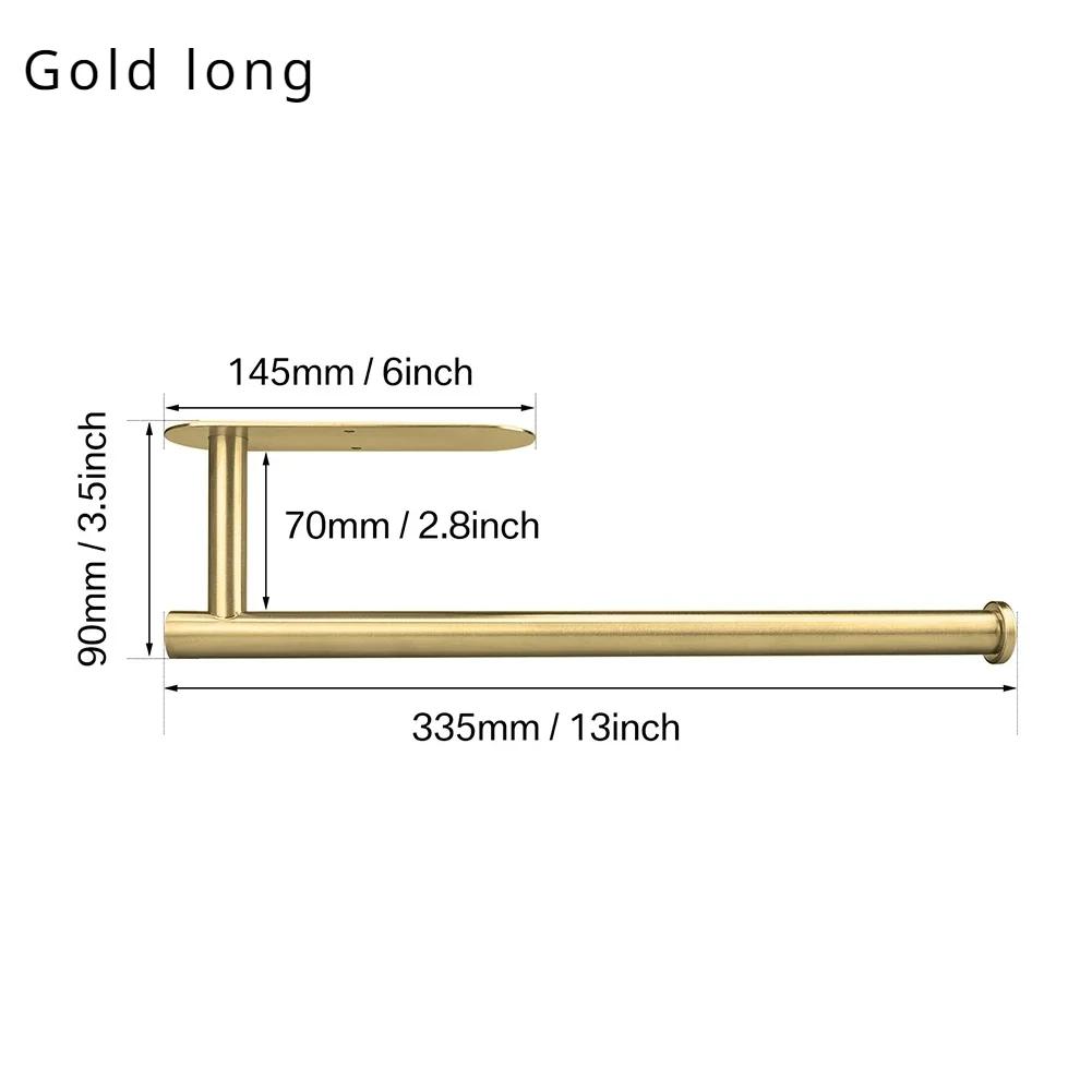 Black Gold Toilet Paper Holder Premium Thicken SUS304 Rustproof for Bathroom Decor Tissue Rack Wall Mount Kitchen Towel Storage