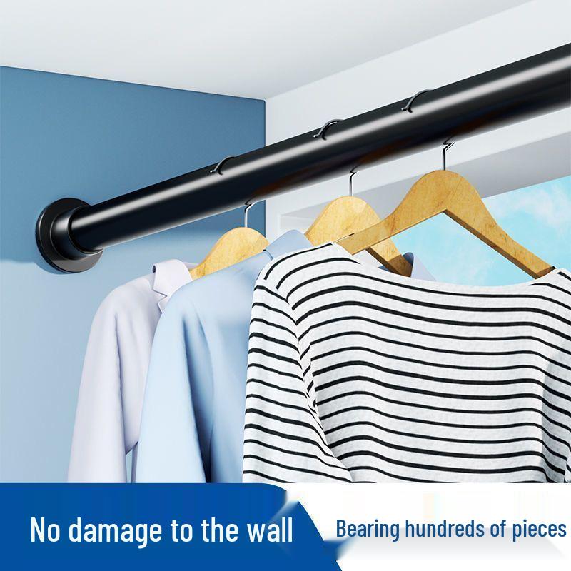 Telescopic Clothes Drying and Curtain Rod: For Bedroom, Bathroom, Wardrobe, Balcony, and Shower. Sturdy, Thickened Design Supports Heavy Garments.