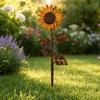 Rostig Blomma Trädgårdssticka, Sliten Metallblomma Gårdskonststicka, Retro 2D Blomsterdekoration för Gård Gräsmatta Blomsterrabatt