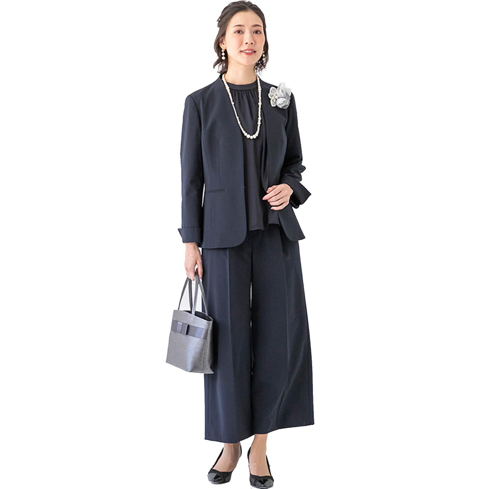

Tokyo Soir Pants Suit with Navy Size for Entrance and Graduation Ceremonies 3-Piece Women s Blouse, Blue, 11, [Official]