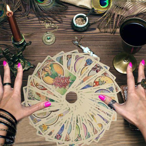 Tarot Kartları Dayanıklı Canlı Tam İngilizce Sürüm Aile Partisi Oyun Kartları Çiçekler için Hediyeler Oracle