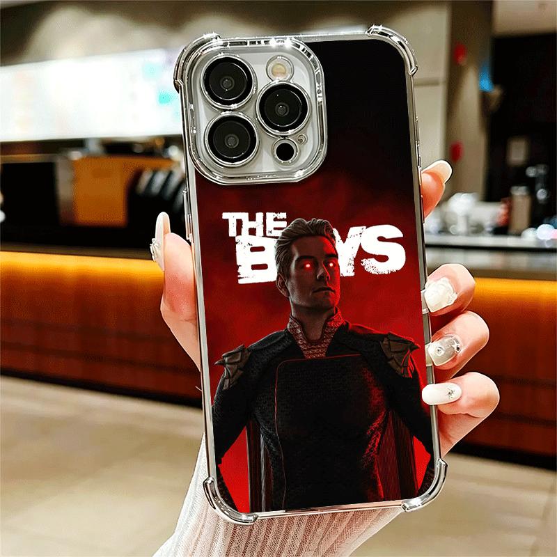 The Boys H-Homelander Plating Phone Case For Iphone 16 17 Pro Max Air 16E 14 15 Plus 12 13 Mini Anti-Fall Airabag Cover