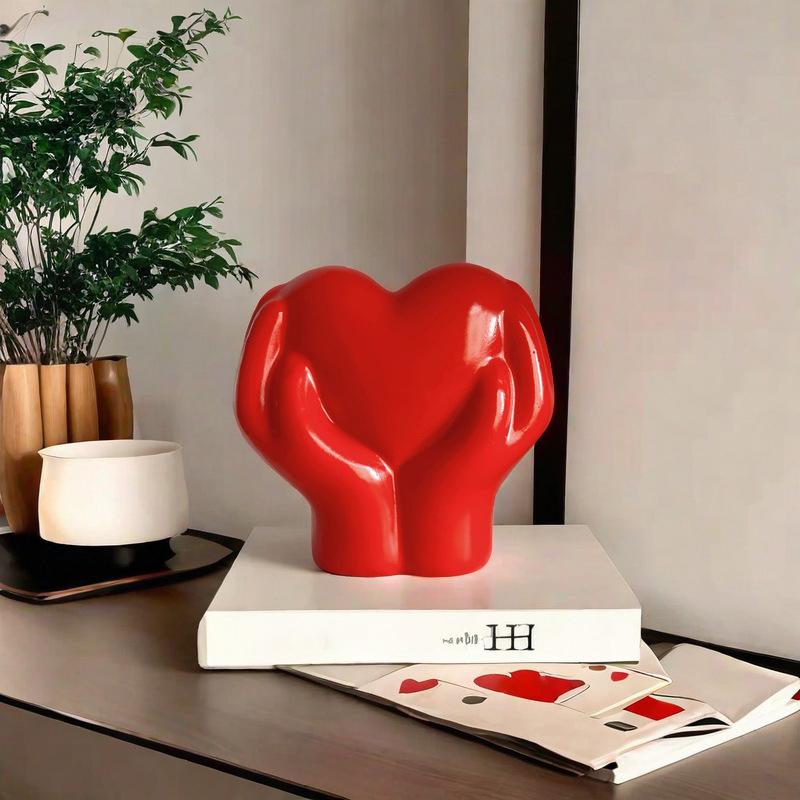 Heart Hand Gesture Statues Sculptures Luxury Resin Desktop Ornament Love Finger Modern Hand Gesture Sculpture Home Shelf Desktop