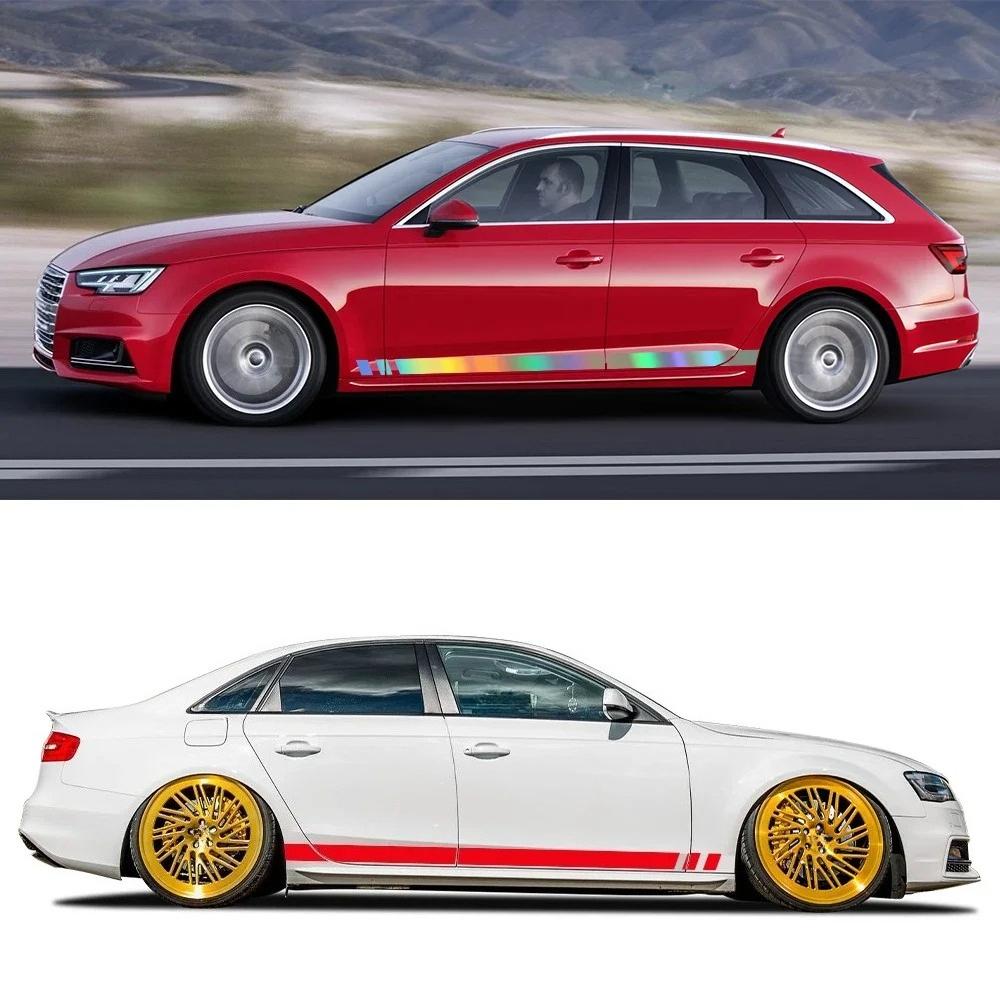 Car Door Side Skirt Sticker Trims Vinyl Decal Stripes Auto Accessories For  A4 B8 B9 B7 8W 8K 8E Avant Quattro Allroad TFSI