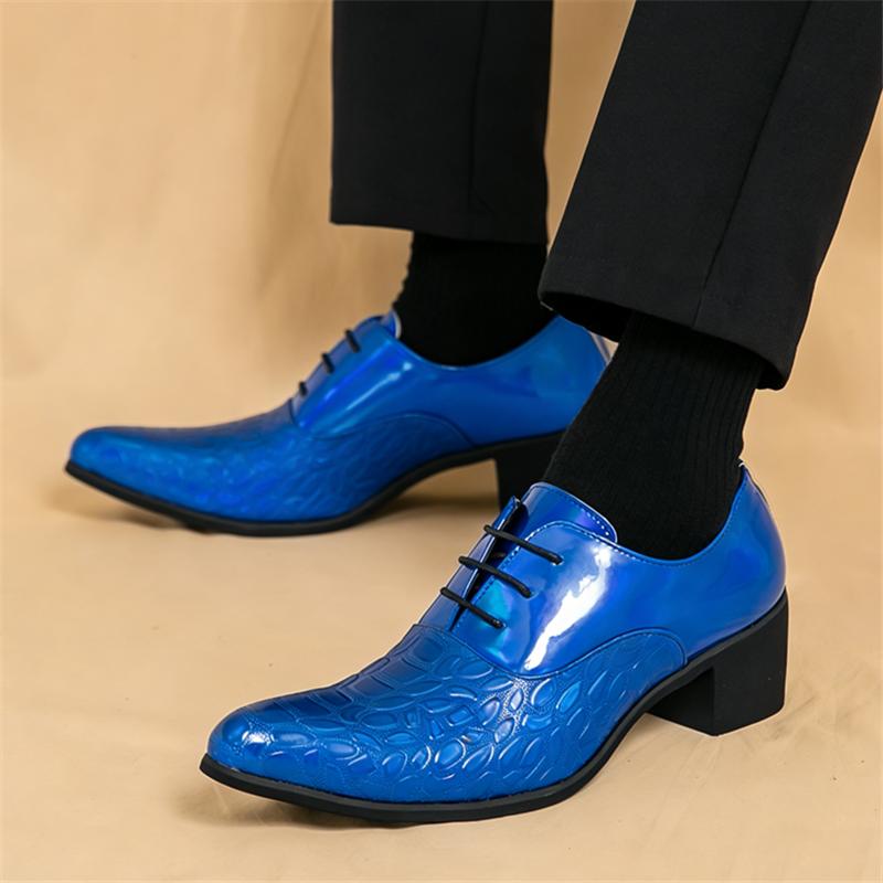 Luxury Fashion Designer New Men's Pointed  Wedding Glossy Leather Shoes Male Oxfords Casual Formal Dress Footwear Zapatos Hombre