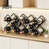 Suporte de Vinho Autoportante 1/2 Peças Rack de Metal, Suporte Organizador de Múltiplas Garrafas de Mesa, Suporte de Exibição para Bancada de Cozinha Bar Vermelho