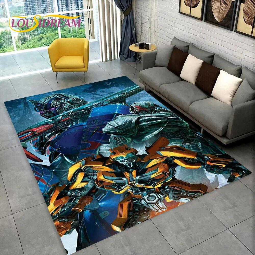 Cartoon T-Transformers Autobots 3D Carpet Rug for Bedroom Living Room Home Sofa Decoration,Children Game Large Decor Floor Mat