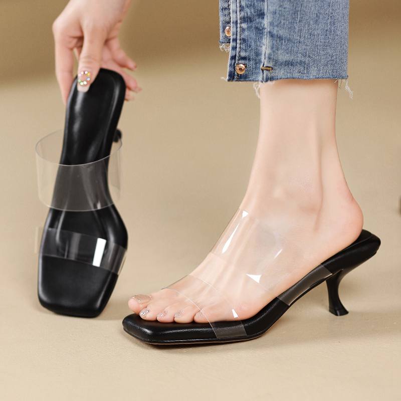 Krazing Pot Мюли из микрофибры с открытым носком на шпильке — фото 5