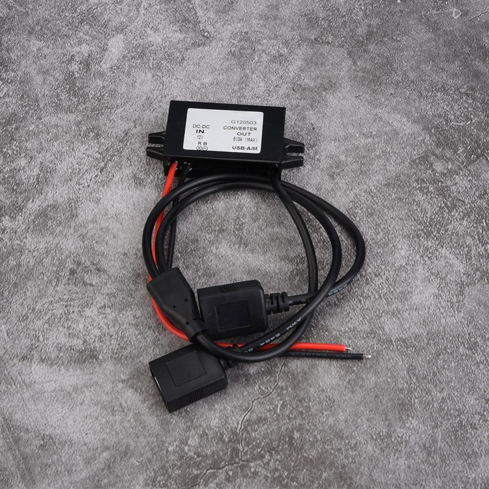 Portable 12V to 5V DC-DC Converter 3A Output 15W Power Step Down Converter Power Supply Module LED Screen