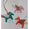 Handcrafted Leather Pegasus Charm Keychain Hand-Stitched Mini Horse Pendant With Tassel Bag Car Decor
