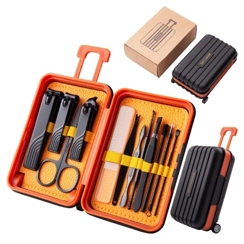 12 IN 1 Professional Stainless Steel Nail Clipper Travel Grooming Kit Manicure & Pedicure Set Personal Care Tools чёрный