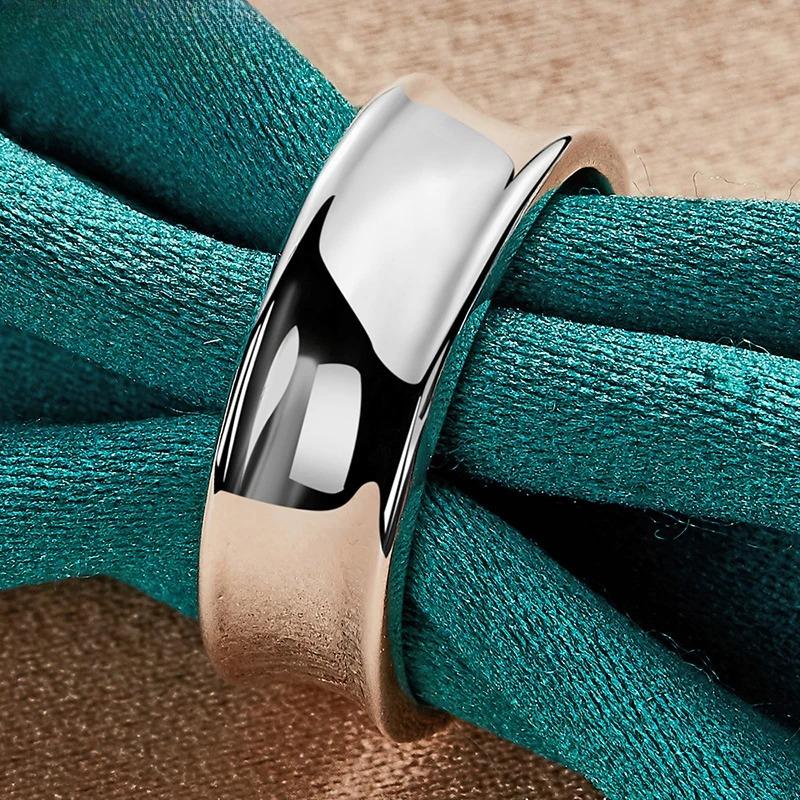 925 Sterling Silver Concave 5-10# Ring For Women Fashion Wedding Party Charm Jewelry