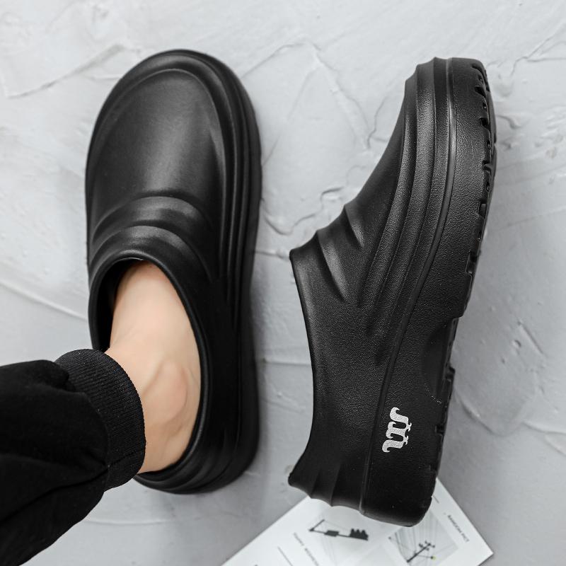 Black chef shoes kitchen soft-soled shoes winter velvet cotton shoes warm casual sneakers