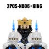MOC Re Medievale Blocchi da Costruzione Esercito Castello Corvo Leone Rosso Aquila Nera Cavaliere Soldato Figure Spade Scudo Armi Mattoncini Giocattoli