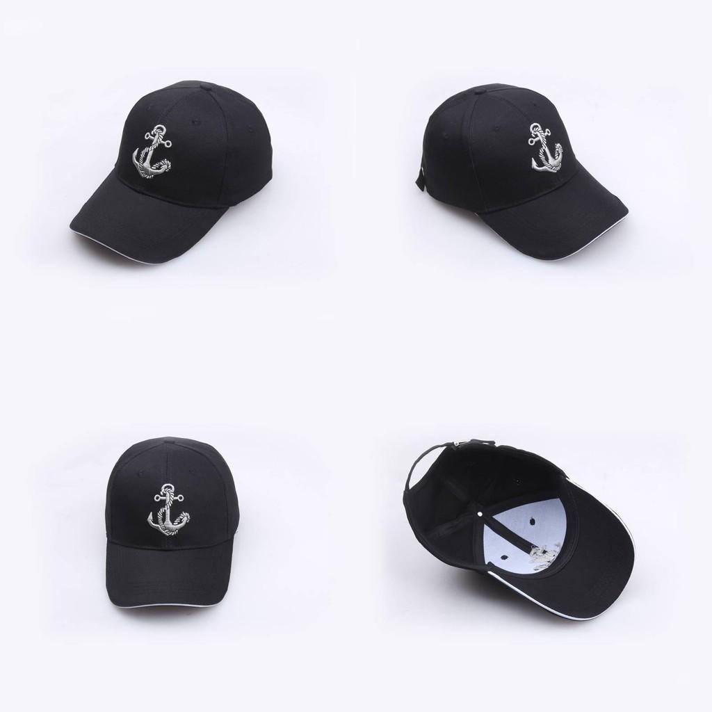 Navy Anchor Black Embroidered Baseball Caps Unisex Hats Men Streetwear Women
