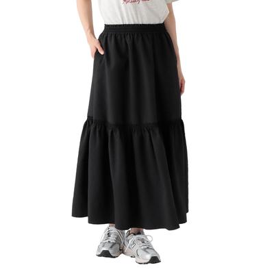 Afternoon Tea Living Skirt JN88 Shirred Panel Skirt, Size M, Black