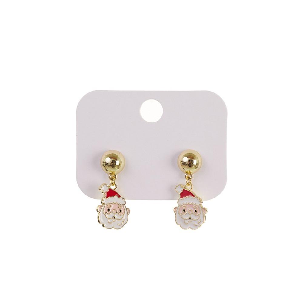 2 Pcs Christmas Tree Xmas Dangle Eardrop Christmas Elk Santa Claus Earrings  Gifts