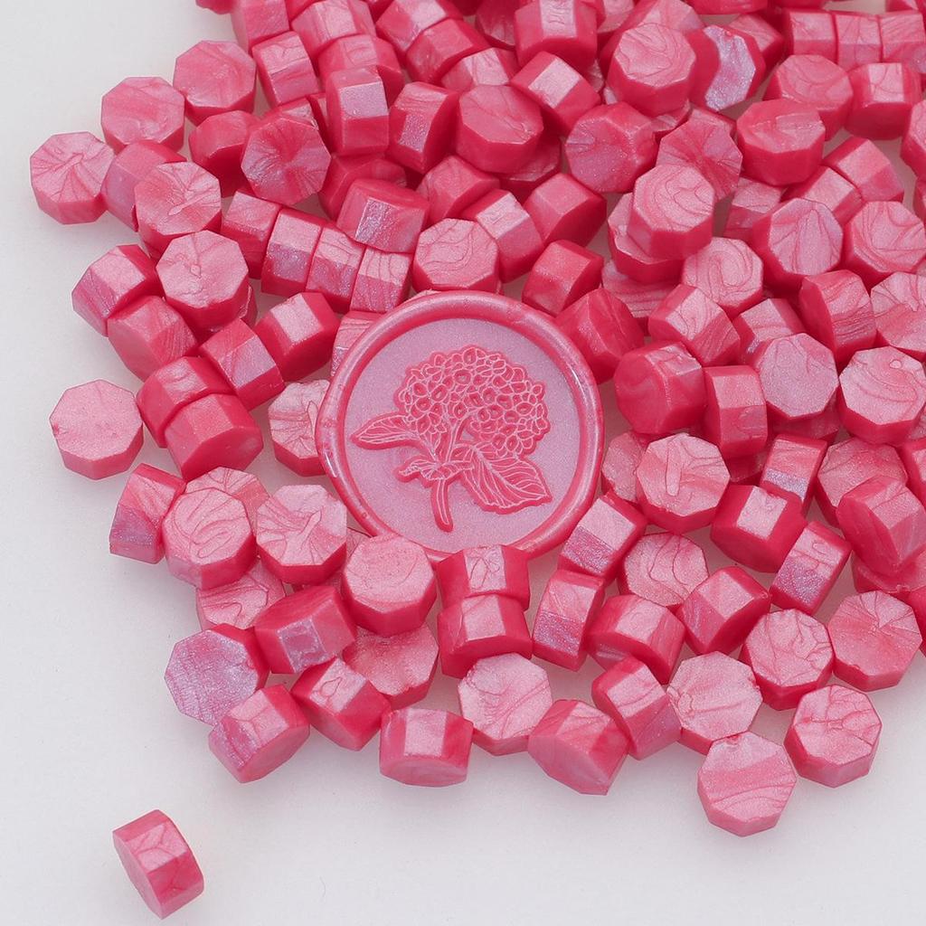 148 Pearlescent Octagonal Sealing Wax Beads - Mixable Colors, 500g Package